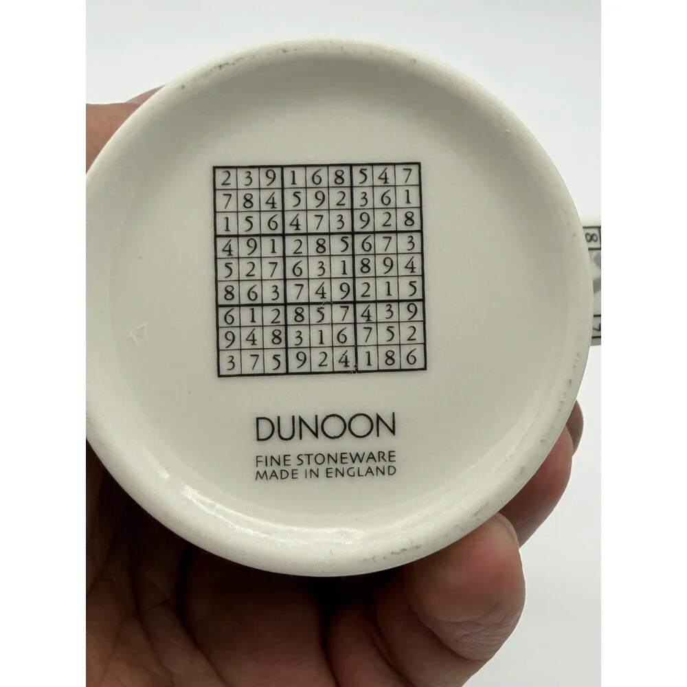 Dunoon Porcelain England Tall Mug The Origins of Sudoku Coffee Mug Vintage